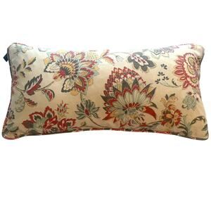 Newport Floral 2-Sided Down Accent Pillow Rectangle Cream Multicolor 13 x 25